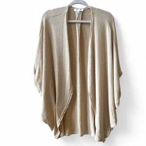 She & Sky Cocoon Style Open Cardigan Size Medium-XL Gold NWOT